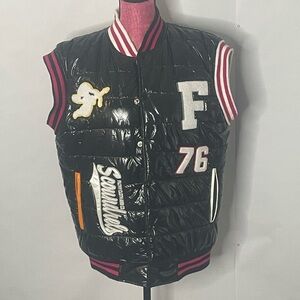 Filthy Cloth & co boutique streetwear letterman unique puffer bomber vest Size L